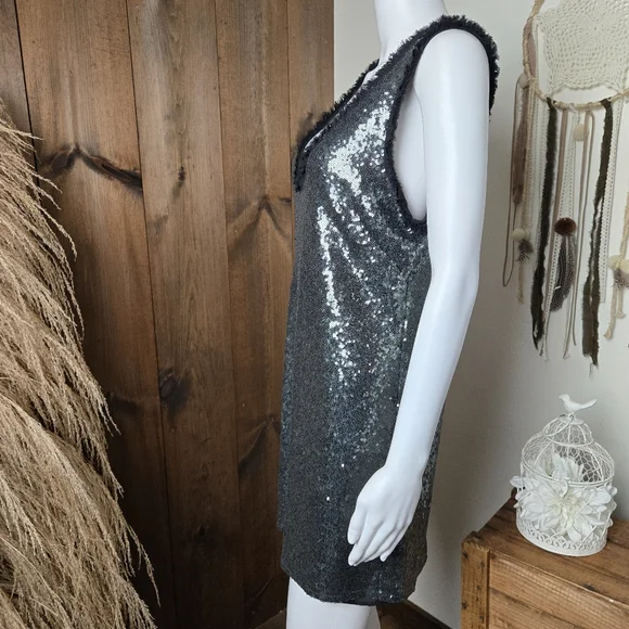 NWT Zara Woman Scoop Back Sequin Tank Top Mini Dress - Picture 6 of 17